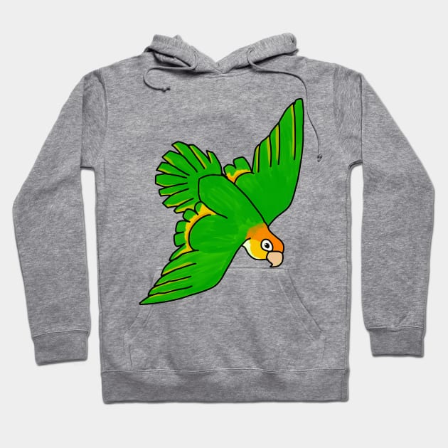 White-bellied Caique Hoodie by Peanutbutter Jackdaw